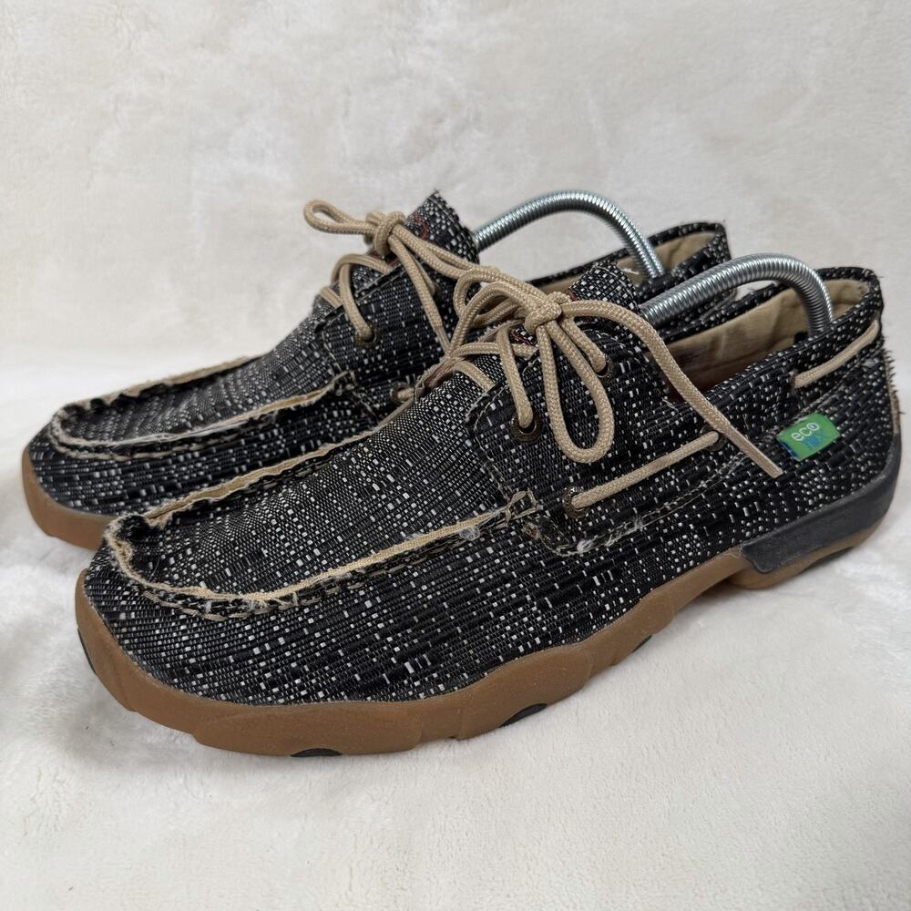 Twisted X Men’s EcoTWX Driving Moc Shoes Black Gray Woven Size 11 M